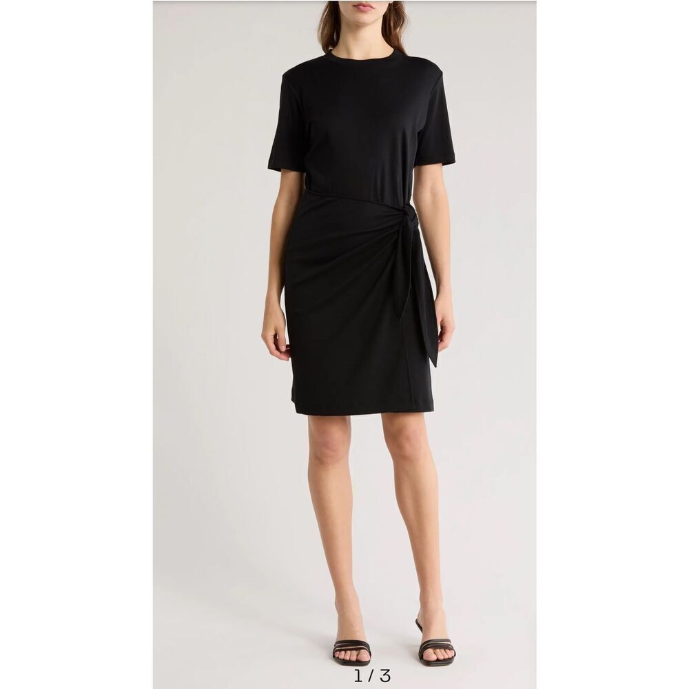 Vince NWT short sleeve side tie T shirt dress cotton SP